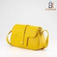 Women’s leather bag – green or yellow, with beautiful design, shoulder bag 3004.