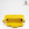 Women’s leather bag – green or yellow, with beautiful design, shoulder bag 3004.